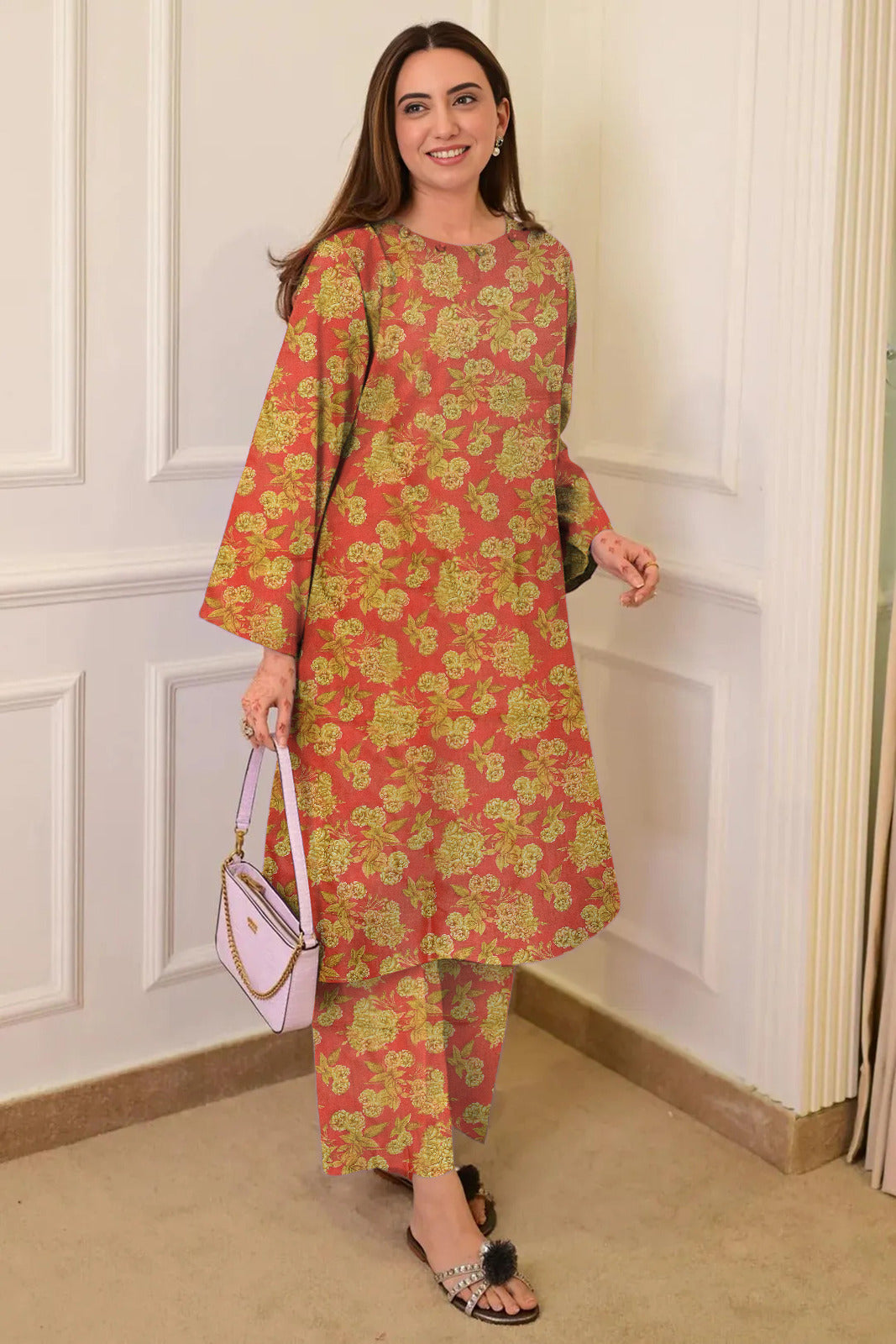 2 Pcs Unstitched Ladies Suit 133