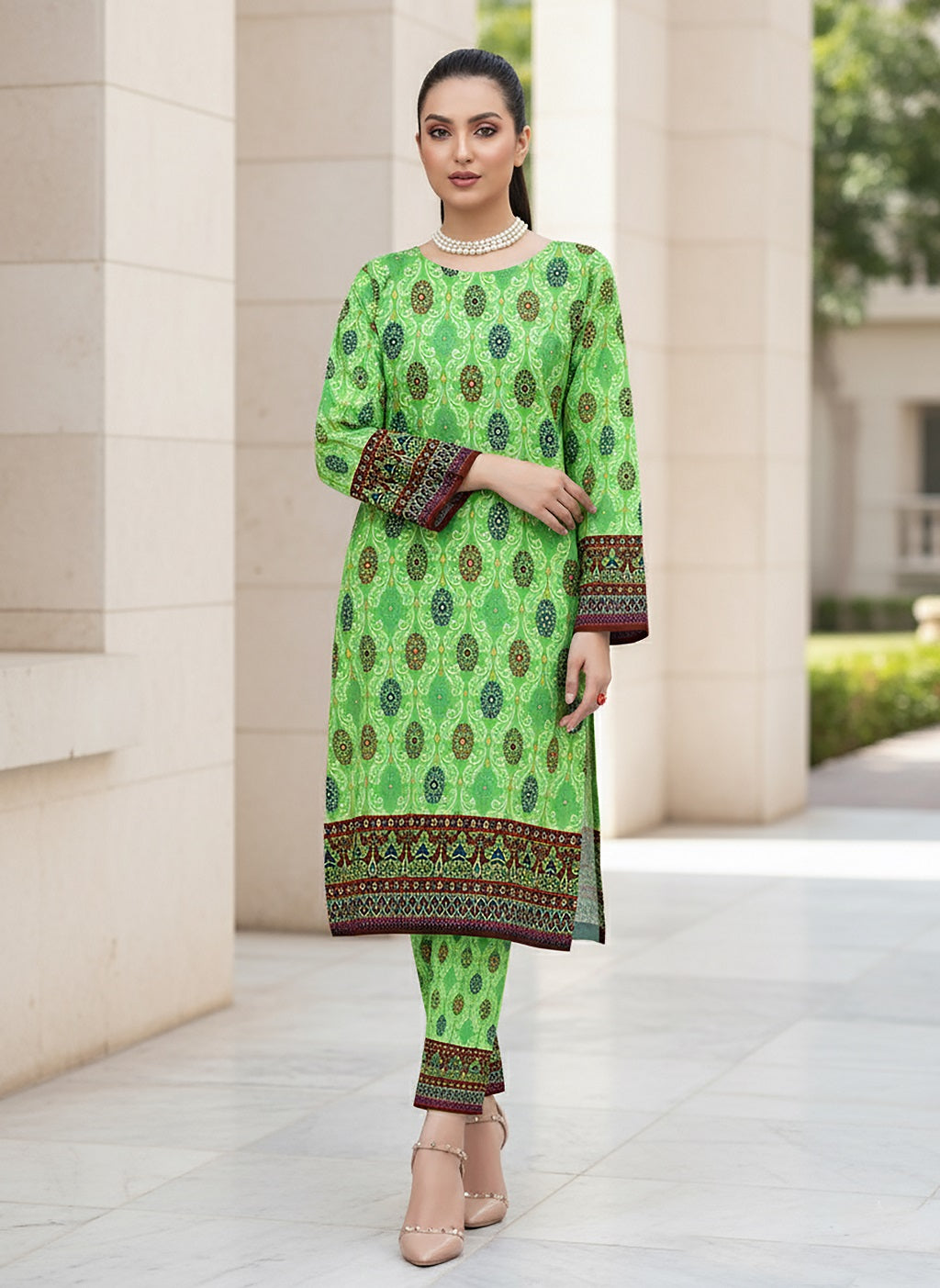 2 Pcs Unstitched Ladies Suit 203