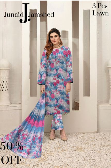 3 Pcs Pure Lawn Unstitched Digital Print  des 710
