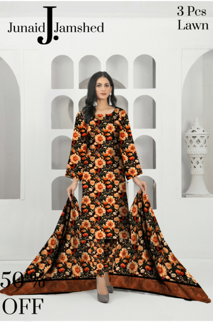 3 Pcs Pure Lawn Unstitched Digital Print  des 705